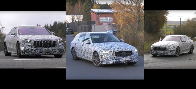 Mercedes-Erlkönig: Video-Trio: Mercedes-Spy-Shot-Filmfestival mit S63e, C-Klasse T-Modell & AMG C43