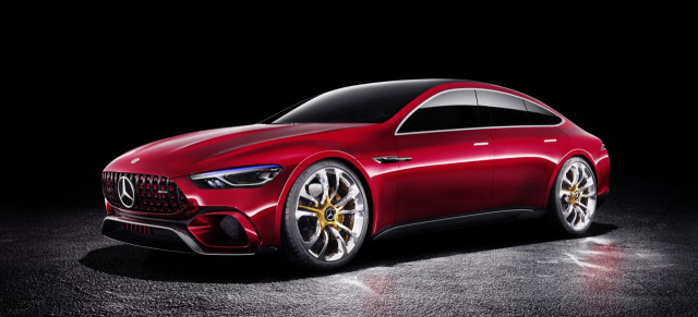 Debüt: Mercedes-AMG GT Concept Showcar: Der Porsche Panamera-Starfighter ist startklar: Premiere für 4-türigen Mercedes-AMG GT 