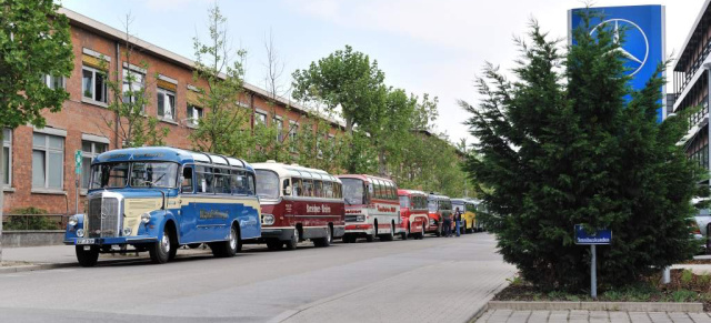 3. Europatreffen der Omnibusse in Mannheim: 135 Oldtimerbusse trafen sich am 29.April  in Mannheim - darunter auch etliche mit Daimler-Genen