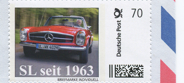 Post Individual : Die Mercedes SL "Pagode" als Briefmarke