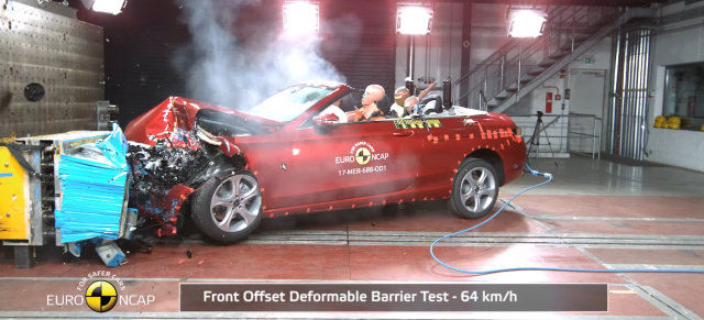 Euro NCAP: Mercedes-Benz C-Klasse Cabrio erhält 5 Sterne: Crashtest: Mercedes-Benz C-Klasse Cabrio mit höchster Bewertung