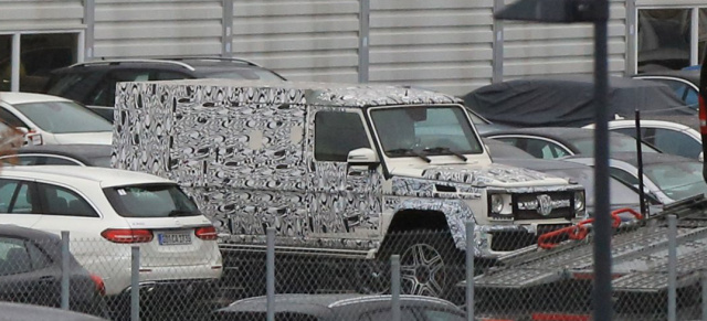 Mercedes-Benz Erlkönig erwischt: Spy Shot: Erste Bilder vom Mercedes G 4 x 4 hoch 2 lang! 