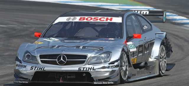 Noch geheim: das DTM C63 AMG Coupé: So könnte das C63 AMG Black Series DTM-Auto für 2012 aussehen! // Computergrafik C. Schulte 