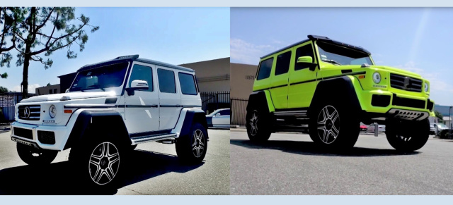 Mercedes-Benz G550 4x4² : Dressed to impress: Neongelbe Folierung eines weißen G-Klasse-Monsters (Video)