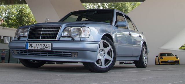 30 Jahre Jubiläumstreffen der Mercedes-Benz-500E-Gemeinde am Porsche Museum in Stuttgart: Mercedes-Benz 500E (W124): Der beste Porsche aller Zeiten?