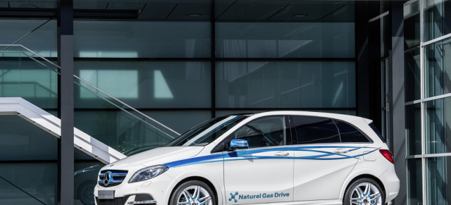  Mercedes-Benz fährt auf Obst und Gemüse ab!:  Mercedes B 200 Natural Gas Drive tankt Biogas aus Marktabfällen  