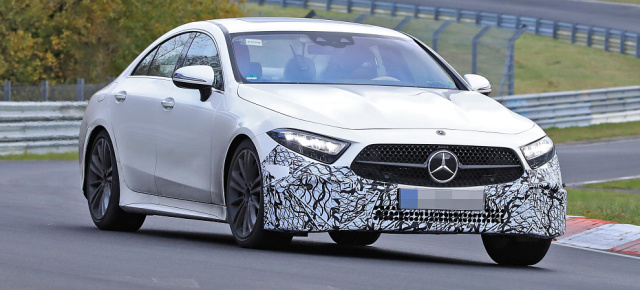 CLS C257 Erlkönig auf der Nordschleife erwischt: Mercedes-Benz CLS Modellpflege startet mit der Erprobung