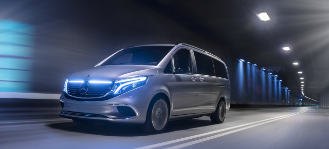 Mercedes Weltpremiere auf dem 89. Genfer Auto Salon: Spannendes Debüt: Der Mercedes-Benz Concept EQV ist die weltweit erste Großraum-Limousine im Premium-Segment mit rein batterieelektrischem Antrieb