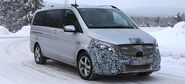 Mercedes-Benz Erlkönig erwischt: Star-Spy Shot: Mercedes-V-Klasse MoPf mit neuer Front