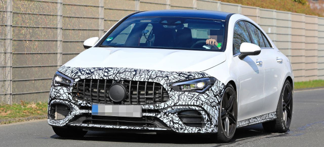 Mercedes-AMG Erlkönig erwischt: Star Spy Shot AMG CLA 45 II zeigt sich mit weniger Tarnung