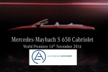 Mercedes-Benz Cars  auf der LA Auto Show 2016: Livestream von L.A. am 16.11. ab 19:50 Uhr mit neuer Offenbarung: Weltpremiere für Mercedes-Maybach Cabrio