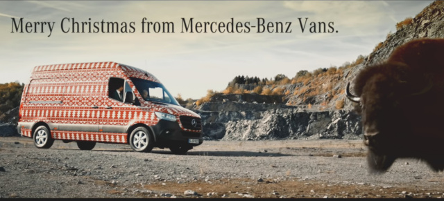 Mercedes-Benz Vans US-Christmas-TV-Spot: Rüffel für den Büffel: Ob dieser Sprinter-Weihnachtsfilm gut ankommt?