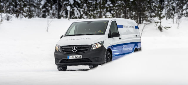 Elektrische Transporter von Mercedes-Benz Vans: Eiskalt voll unter Strom: Elektrische Vito beim Härtetest am Polarkreis 