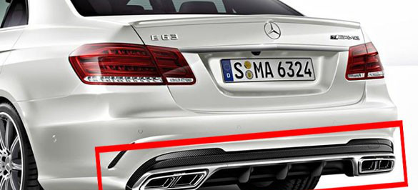 Nachrüstset: Mercedes-Benz Heck Diffusor aus dem E63 AMG für W212 MoPf: Autohaus Kunzmann bietet Sportpaket zum Nachrüsten an.