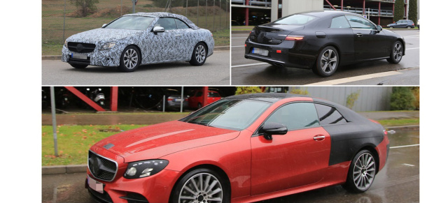 Mercedes Erlkönige erwischt: Spy Shot: Akuelle Fotos von  E-Klasse Coupé C238 und E-Klasse Cabriolet A238  