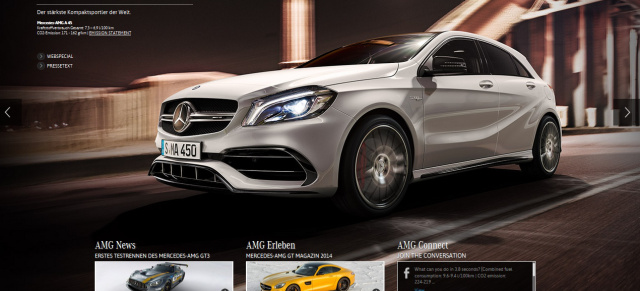 Webspecial online: Der neue Mercedes-AMG A45: Den stärksten Kompaktsportwagen der Welt online erfahren