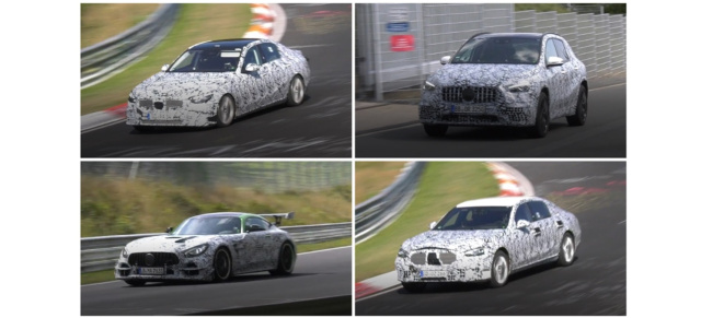 Mercedes-Erlkönig-Filmfestival (AMG GT Black Series, C-Klasse W206, GLA II , S-Klasse W223): Film ab: 4 kommende Stars in bewegten Bildern