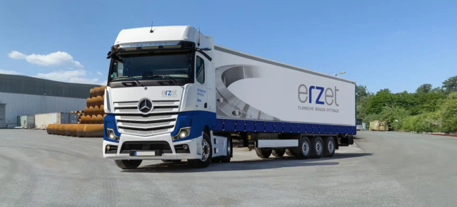 Spezialist für Flansche, Bogen und Fittings setzt auf den Stern: "erzet" setzt auf hochmoderne 40-Tonnen-Flotte des Mercedes-Benz Actros 1851 LS