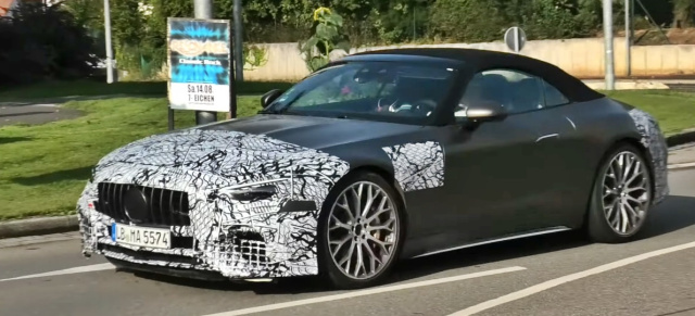 Mercedes-AMG SL Erlkönig erwischt: Spy-Shot-Video: Aktuelle Aufnahmen vom Oberklasse Roadster R232