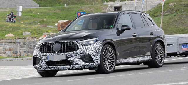 Mercedes-AMG Erlkönig erwischt: Der neue GLC 63 zeigt sich mit weniger Tarnung