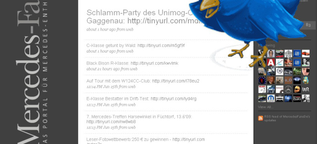 Mercedes-Fans Twitter: Es zwitschert von allen Dächern: Der Mercedes-Fans.de Twitter-Feed