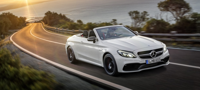 Debüt: Das neue Mercedes-AMG C 63 Cabriolet : Frisch. Flott. Fulminant. Frei:  Das neue C 63 Cabriolet ist offen heraus 