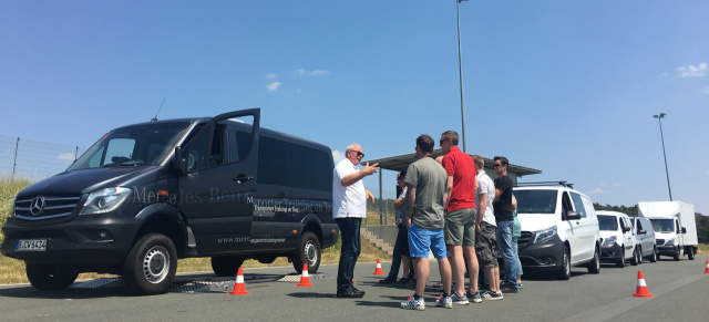 Mercedes-Benz Vans: „Mercedes-Benz Transporter Training on Tour“: Übung macht den Meister: Mercedes-Benz bietet als einziger Hersteller ein professionelles Fahrsicherheitstraining für Transporterfahrer an